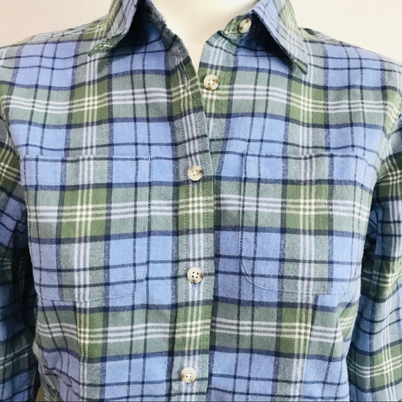 L.L. Bean Flannel Button Down Top, Like New! - Picture 4 of 7